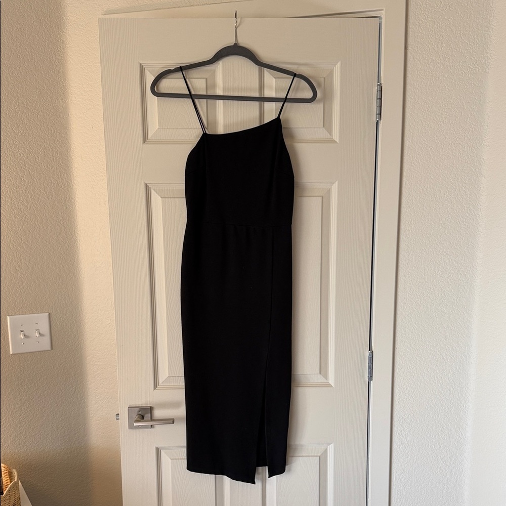 Petal & Pup Black Midi Dress with slit